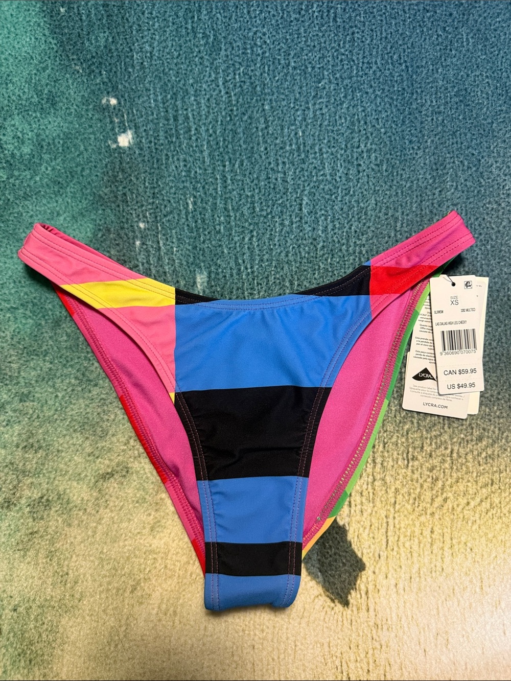 BNWT Ripcurl High-Leg Cheeky Bikini Bottom, sz XS